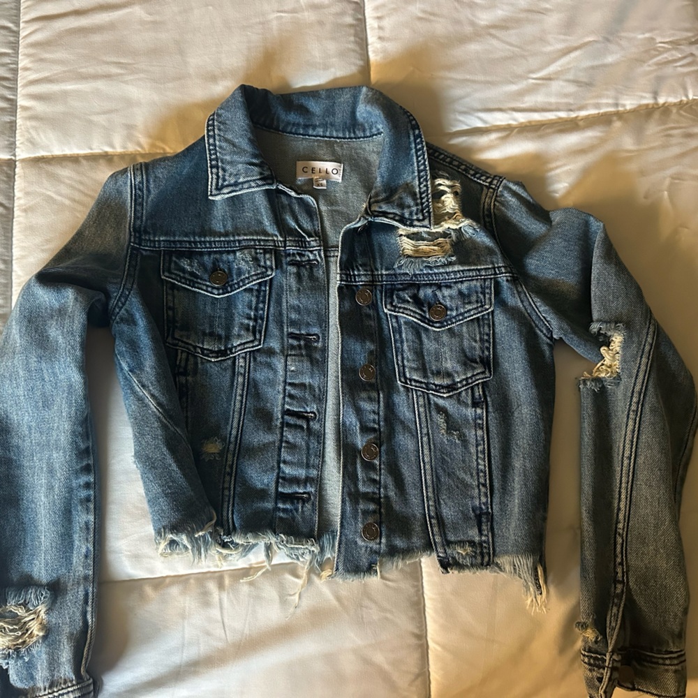 Cello Distressed Denim Jacket